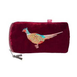 Pheasant Glasses Purse - Dark Red