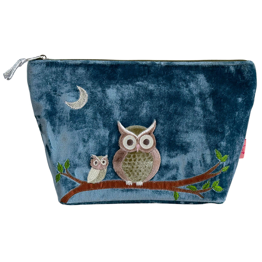 Owl Cosmetic Bag - Blue