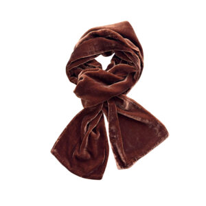 Silk Velvet Scarf - Chocolate