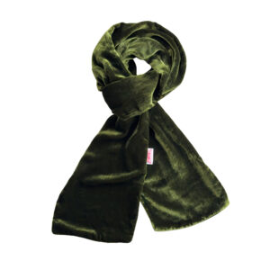 Silk Velvet Scarf - Dark Olive