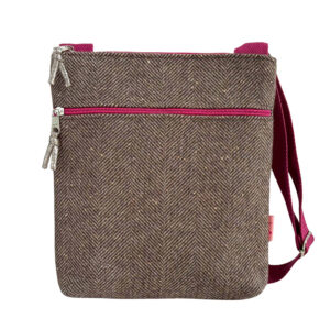 Herringbone Cross Body Bag - Chocolate sparkle
