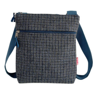 Tweed Cross Body Bag - Petrol Blue